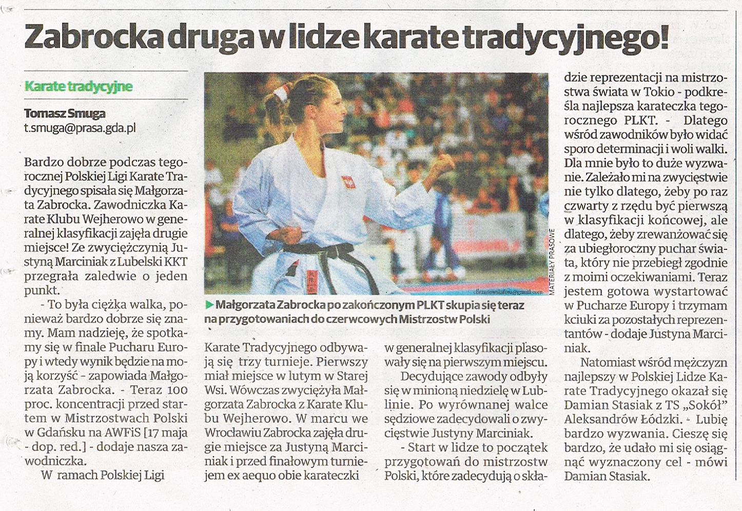 Małgorzata Zabrocka druga w lidze karate tradycyjnego!